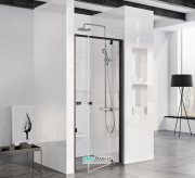 Дверь душевая прямоугольная Ravak Pivot PDOP1-90 профиль черный стекло transparent 03G70300Z1