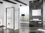 Стінка для душової кабіни Ravak Pivot PPS-90 профіль чорний скло transparent 90G70300Z1