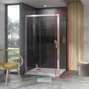 Стінка для душової кабіни Ravak 10 ° 10PS-80 профіль полірований алюміній скло transparent 9UV40C00Z1