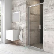 Душевая дверь складывающаяся Ravak Blix BLDZ2-80 профиль полированный алюминий стекло transparent X01H40C00Z1