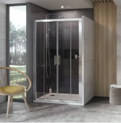 Дверь душевая раздвижная Ravak 10° 10DP4-140 профиль полированный алюминий стекло transparent 0ZKM0C00Z1