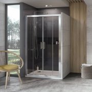 Двері душова розсувні Ravak 10 ° 10DP4-190 профіль сатин скло transparent 0ZKL0U00Z1