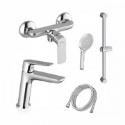 Комплект смесителей для ванной с душевым гарнитуром Ravak Classic 5 в 1 (CL 012 + CL 032 + 953.00 + 972.00 + 911.00) 70320253