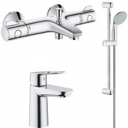 Комплект смесителей для ванной с душевым гарнитуром Grohe хром 34550TM