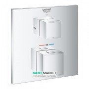 Термостат для душа встраиваемый Grohe Grohtherm Cube двухвентильный латунь хром 24154000