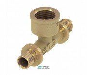 Тройной резьбовой фитинг Tece Teceflex 90° с внутренней резьбой 25х1/2