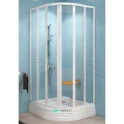 Душовий куточок Ravak Supernova SKKP6-90 напівкруглий білий профіль скло transparent 32070100Z1