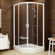 Душовий куточок напівкруглий Ravak Blix BLCP4-80 білий профіль скло transparent 3B240100Z1