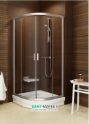 Душевой уголок полукруглый Ravak Blix BLCP4-80 профиль сатин стекло transparent 3B240U00Z1