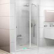 Дверь душевая двухэлементная Ravak Chrome CSD2-120 профиль белый прозрачное стекло 0QVGC100Z1