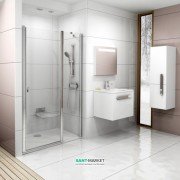 Двері душова двохелементна Ravak Chrome CSDL2-120 полірований алюміній прозоре скло 0QVGCC0LZ1