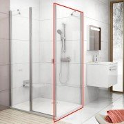 Стінка для душової кабіни Ravak Chrome CPS-100 профіль білий прозоре скло 9QVA0100Z1