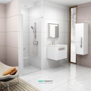 Двері душова одноелементна Ravak Chrome CSD1-90 профіль білий прозоре скло 0QV70100Z1