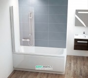 Шторка для прямокутної ванни Ravak CVS1-80 L одноелементна левосторонняя профіль білий скло transparent 7QL40100Z1