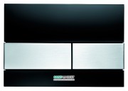 Панель змиву для унітазу TECE TECEsquare з двома клавішами скляна чорна клавіші нержавіюча сталь 9240806