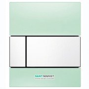 Панель смыва для писсуара TECE TECEsquare Urinal стеклянная зеленая клавиша белая 9242803