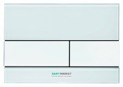 Панель змиву для унітазу TECE TECEsquare з двома клавішами скляна біла клавіші білі 9240800