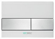 Панель смыва для унитаза TECE TECEsquare с двумя клавишами стеклянная белая клавиши нержавеющая сталь 9240801