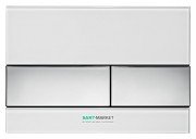 Панель смыва для унитаза TECE TECEsquare с двумя клавишами стеклянная белая клавиши хром глянцевый 9240802