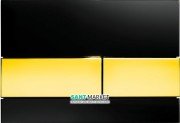 Панель смыва для унитаза TECE TECEsquare с двумя клавишами стеклянная черная клавиши позолоченные 9240808