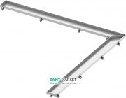 Основа для плитки TECE TECEdrainline Plate для душевого трапа полированная угловая 900x900 мм нержавеющая сталь 610970