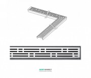 Решітка TECE TECEdrainline Basic для душового трапа полірована кутова 900 мм нержавіюча сталь 610910