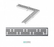 Решітка TECE TECEdrainline Basic для душового трапа полірована кутова 1200 мм нержавіюча сталь 611210