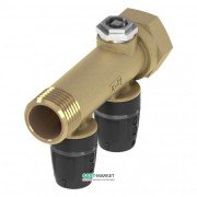 Коллектор 3/4 на 2 контура Tece TECElogo с выводами под трубу d 16 мм латунь 8730002