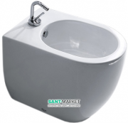 Біде підлогове Kerasan Flo з 1 отвором в комплекті з кріпленням білий 312101