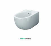 Біде підвісне Kerasan Flo з 1 отвором з шумоізоляційної пластиною і кріпленням білий матовий 312330