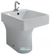 Біде підлогове приставне Kerasan Cento прямокутне біле 352101