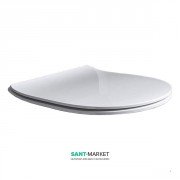 Сиденье с крышкой для унитаза Kerasan Flo Slim с микролифтом белый матовый петли хром 319130