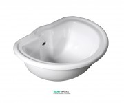 Раковина встраиваемая сверху Kerasan Retro с переливом белая 103101