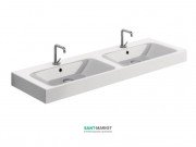 Раковина для ванной двойная Kerasan Cento подвесная/накладная 140х45 см белая 353601