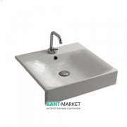 Раковина для ванної прямокутна Kerasan Cento полувстраіваемие 50х45 см біла 354601