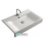 Раковина для ванної прямокутна Kerasan Cento полувстраіваемие 80х45 см біла 354901