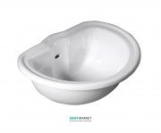 Раковина вбудована зверху Kerasan Retro з переливом біла 103101