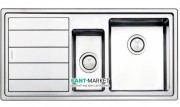Кухонная мойка прямоугольная двойная Apell Linear Plus LEFT с донным клапаном и сифоном нержавеющая сталь Brushed LNP1002FLBC