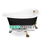 Ванна акрилова овальна Kerasan Retro на металевих ніжках золото 170х77 чорно-біла 105691