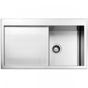 Кухонна мийка прямокутна Apell Amalthea LEFT з донним клапаном і сифоном нержавіюча сталь Satin SQ861ILSC