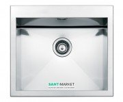Кухонна мийка прямокутна Apell Amalthea з донним клапаном і сифоном нержавіюча сталь Satin SQ50ISC