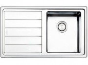 Кухонная мойка прямоугольная Apell Linear Plus LEFT с донным клапаном и сифоном нержавеющая сталь Brushed LNP861FLBC