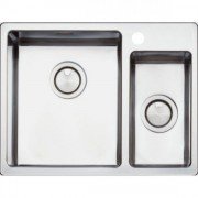 Кухонна мийка прямокутна подвійна Apell Linear Plus з донним клапаном і сифоном нержавіюча сталь Brushed LNP3418FBC
