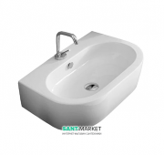 Раковина для ванной полукруглая Kerasan K09 подвесная/накладная 63х46 см белая 364601