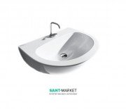 Раковина для ванної напівкругла Kerasan Aquatech підвісна 70х52 см біла 374001