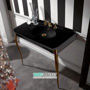 Раковина подвесная с консолью Kerasan Retro черная 1049К5