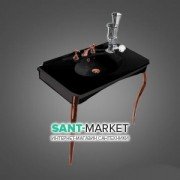 Раковина підвісна з консоллю Kerasan Retro чорна 1049К7