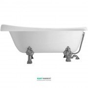 Ванна акриловая овальная Kerasan Retro на металлических ножках хром 170х77см белая 105590
