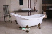 Ванна акрилова овальна Kerasan Retro на металевих ніжках золото 170х77 біла 105591