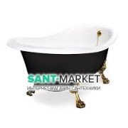 Ванна акриловая овальная Kerasan Retro на металлических ножках золото 170х77 чёрно-белая 105691